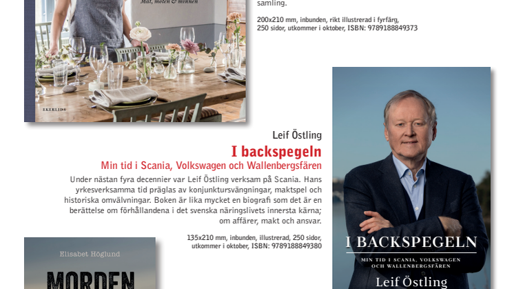 Leif Östling, Tove Lifvendahl och Elisabet Höglund bland  författarna av Ekerlids höstböcker