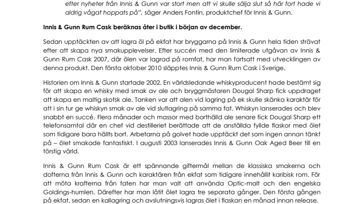 Succéöl från Innis & Gunn tog slut direkt