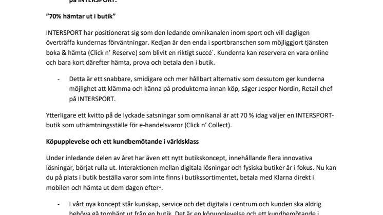 Intersport är Sveriges ledande omnikanal inom sport