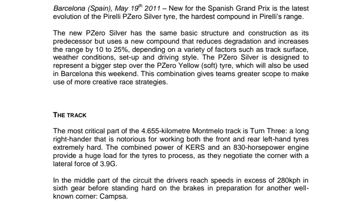 Pirelli PZero och F1-teamen tillbaka i Barcelona för femte gången, dags för Spaniens GP.