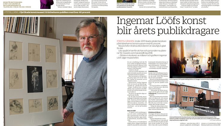 Reportage i NWT lördag 13 januari 2018. Reportaget finns bifogat som pdf.