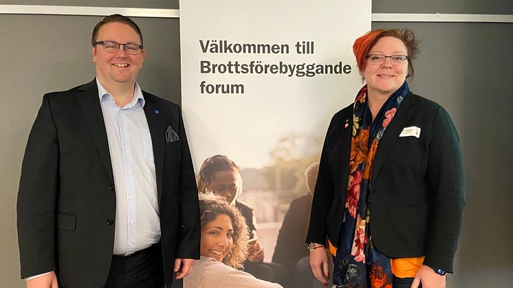 Jens Davidson, (KD) kommunalråd ﻿med ansvar för trygghetsfrågor och Meeri Wasberg, (S) kommunstyrelsens ordförande.