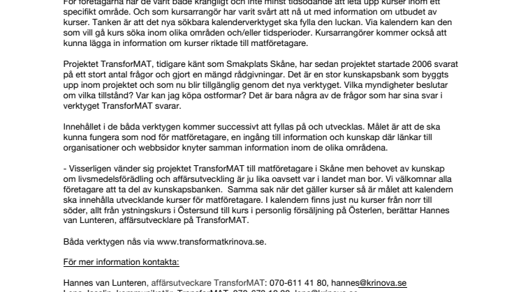 Ny digital plattform gör det enklare för matföretagare att hitta kunskap