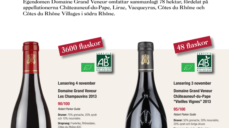Exklusiva ekologiska novemberlanseringar från Alain Jaume & Fils