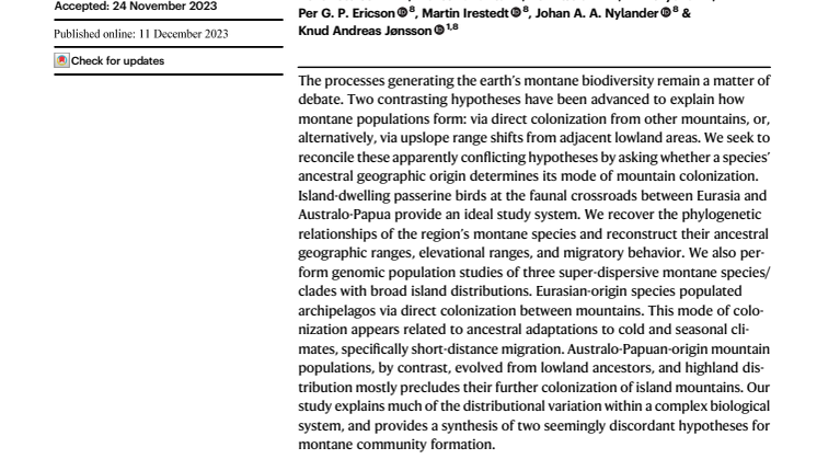 The formation of the Indo-Pacific montane avifauna.pdf