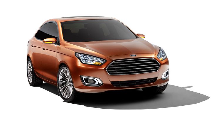Ford Escort Concept vises for første gang på den store bilutstillingen i Shanghai.