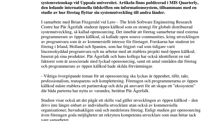 Systemutveckling med öppen källkod allt vanligare bland företag