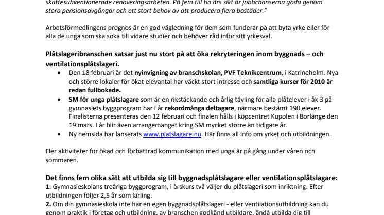 Vill du ha jobb? Bli plåtslagare!