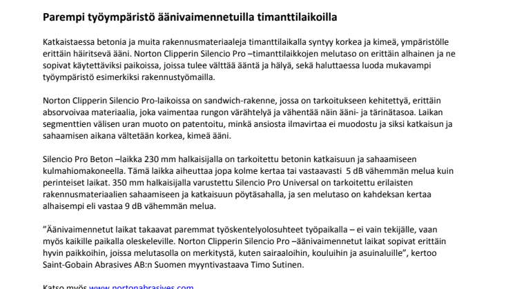 Parempi työympäristö äänivaimennetuilla timanttilaikoilla