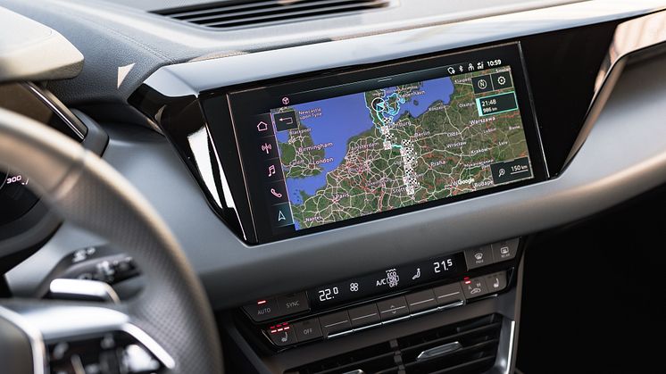Audi e-tron ruteplanlægger kort over turplan