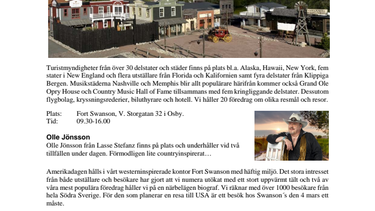 Amerikadag på Fort Swanson i Osby 4 mars
