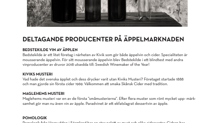 Äppelmarknaden skapar Sveriges första renodlade  cider- & äppelvinbar 