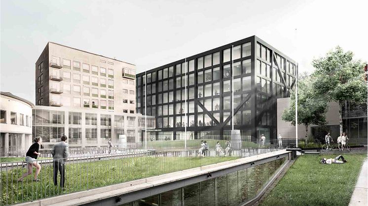 Handelshögskolan i Göteborg, förslag 1: Haga Forum, Från gården