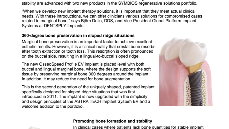 Solving clinical challenges with new treatment solutions from DENTSPLY Implants 