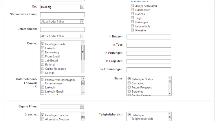 LinkedIn Recruiter: Suche