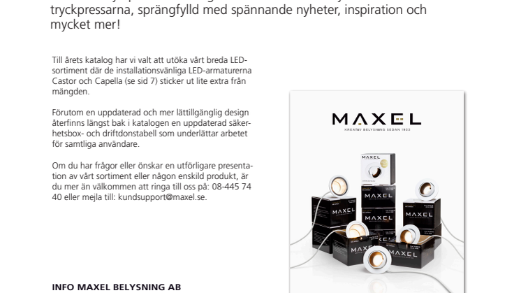 Maxel lanserar ny produktkatalog för 2013/2014