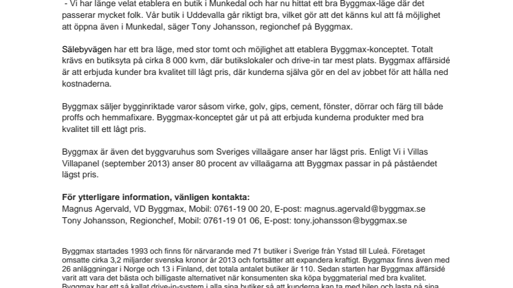Byggmax har öppnat ny butik i Munkedal