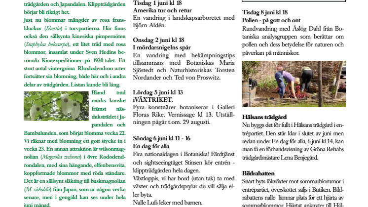 Botaniska trädgårdens nyhetsbrev