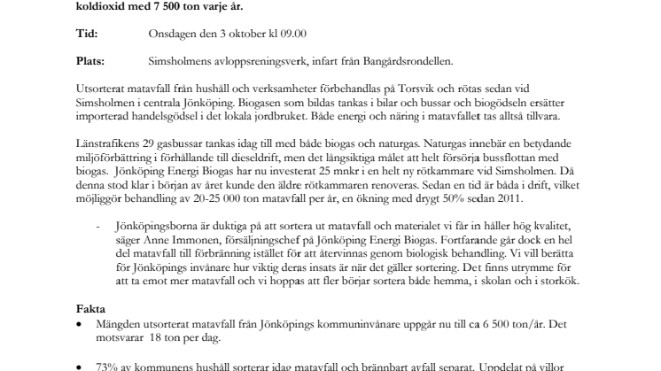 Pressinbjudan - invigning av ny rötkammare