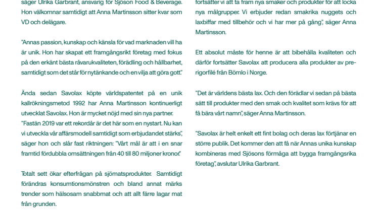Ny huvudägare och höga tillväxtmål för Savolax