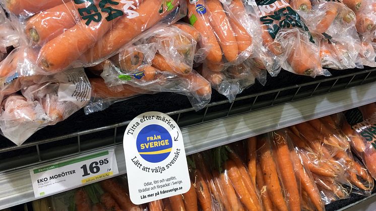 Rikstäckande butikskampanj för ursprungsmärkningen Från Sverige hösten 2017 – Från Sverige på Frukt & Grönt.