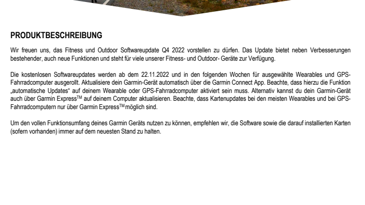 Datenblatt PM Garmin Q4 Update