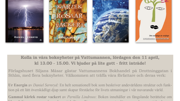 MÖT FYRA FÖRFATTARE - BOKRELEASE STHLM 11 APRIL