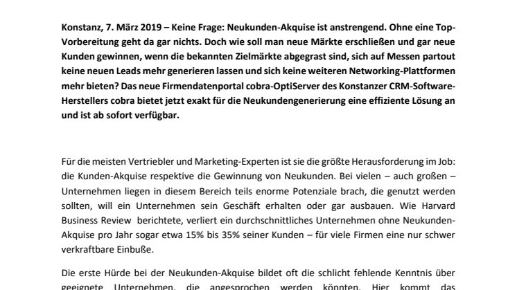 Neukunden-Akquise leicht gemacht