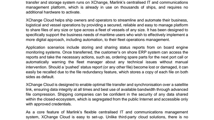 New XChange Cloud launched as dedicated solution for maritime file transfer and data sharing 