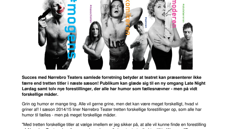Sæson 2014/15 på Nørrebro Teater er klar!