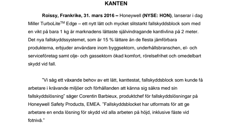 Lätt, flexibelt fallskydd för dem som balanserar på kanten 