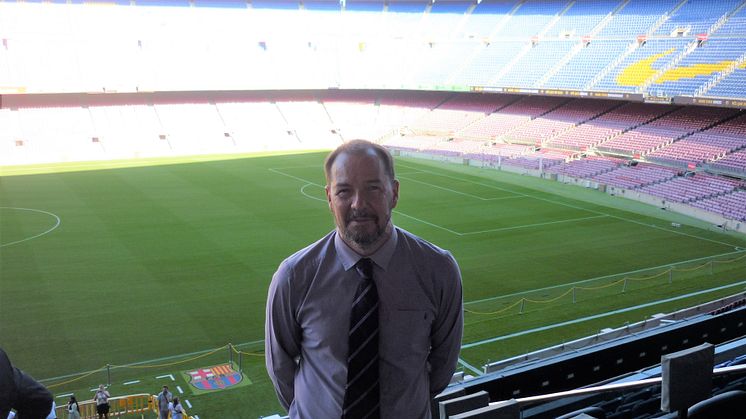Dr Paul Cook at Camp Nou; home of FC Barcelona