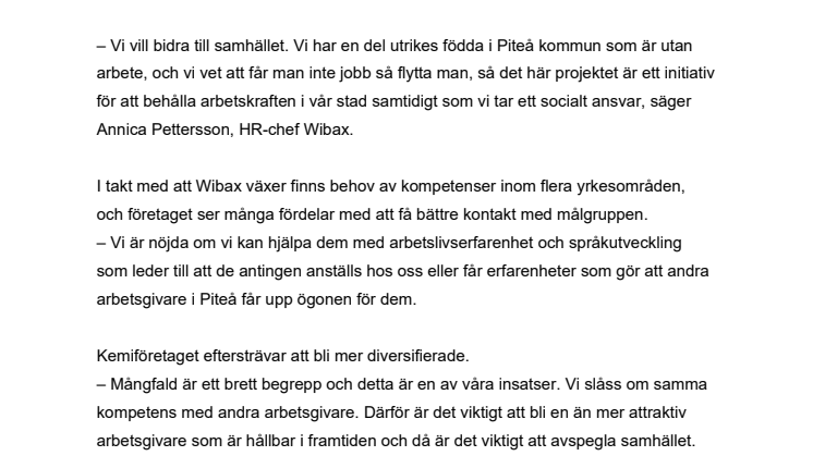 Wibax startar traineeprogram som riktar sig till utrikes födda