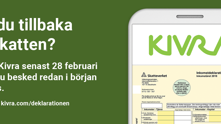 Skatteverket informerar om möjligheten att få deklarationen tidigare digitalt