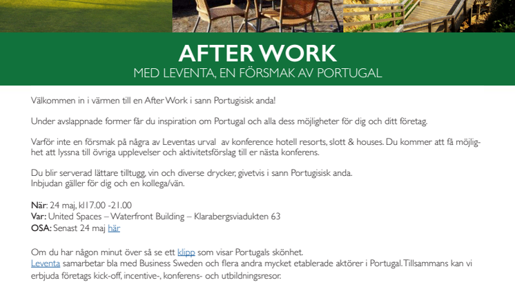 Leventa After Work 24 maj - United Spaces