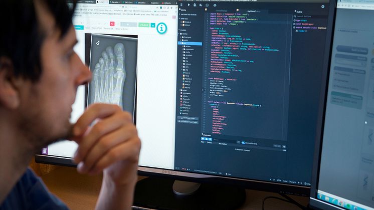 ”Nya CAIR-lab ger oss unika förutsättningar att snabbt sålla ut de bästa idéerna där AI har störst möjlighet att påverka och utveckla sjukvården", Max Gordon. Foto: Cecilia Larsson Lantz, Danderyds sjukhus