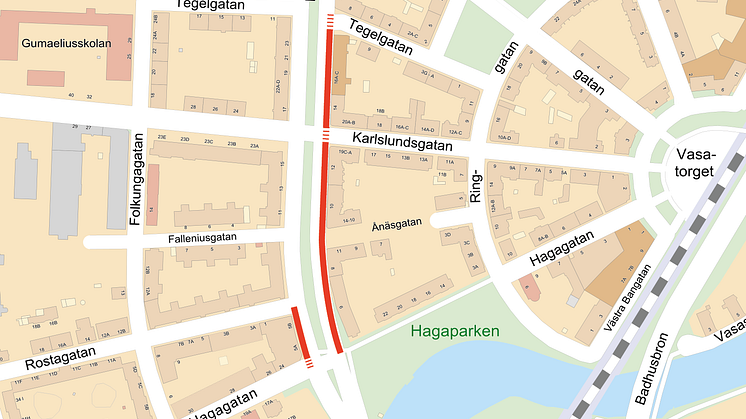 Nya dricksvattenledningar utmed Hertig Karls allé