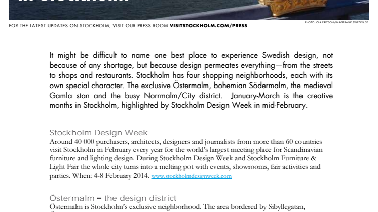 Facts: Design shopping in Stockholm