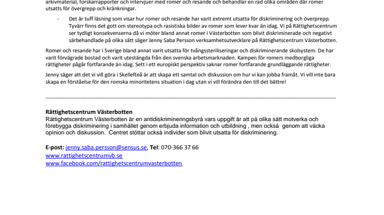 RASISM I FOLKHEMMET – ROMERS KAMP FÖR MEDBORLIGA RÄTTIGHETER