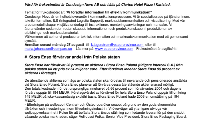<b>Veckans Nyhetsbrev från The Paper Province Ek. för., W0733</b>