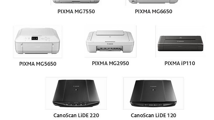 Canon oppdaterer PIXMA- og CanoScan-seriene og lanserer ny NFC-tilkobling 
