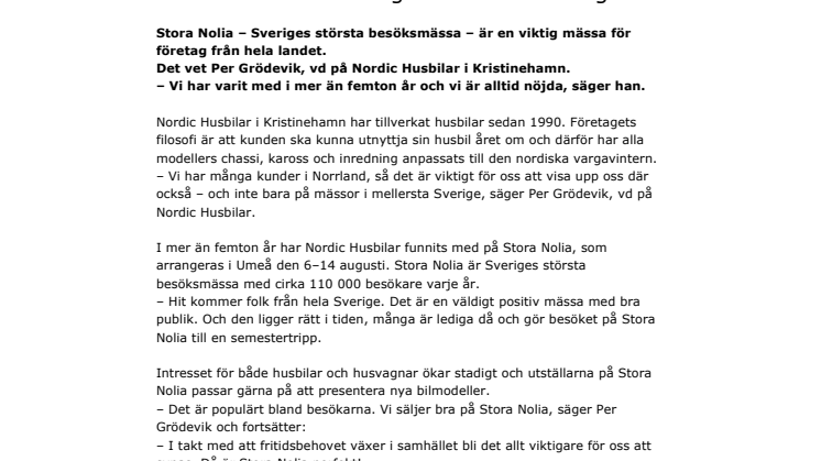 Stora Nolia – en viktig mässa för företagen