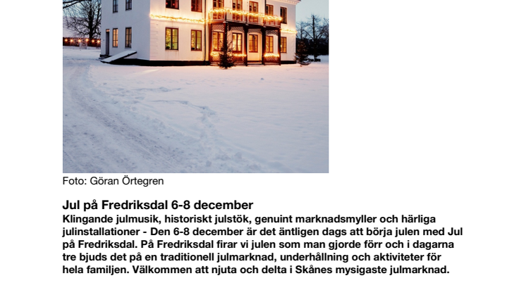 Jul på Fredriksdal 6-8 december