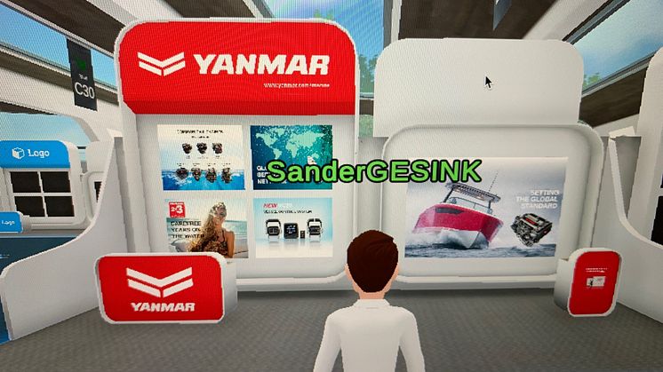 Hi-res image - YANMAR - The virtual YANMAR powerboat stand as it will appear to visitors at Virtual Nautic
