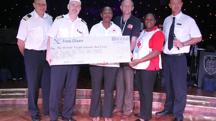 Fred. Olsen guests donate over £8,000 to the British Virgin Islands Red Cross to aid hurricane recovery in Tortola