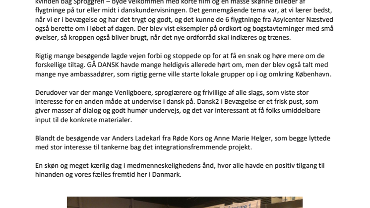 GÅ DANSK og Sproggren med til VELKOMSTFESTEN