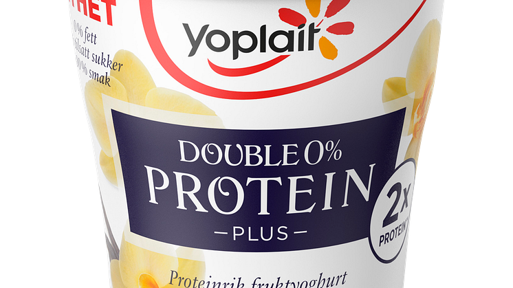 Yoplait Double 0% Protein Plus - storbeger med ekte vanilje