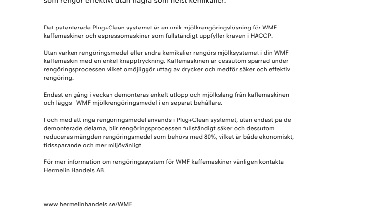Säker och effektiv mjölkrengöring med WMF Plug+Clean