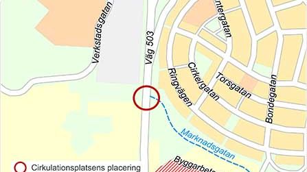 Nybyggnation av cirkulationsplats på väg 503 