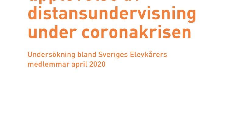 Gymnasieelevers upplevelse av distansundervisning under coronakrisen
